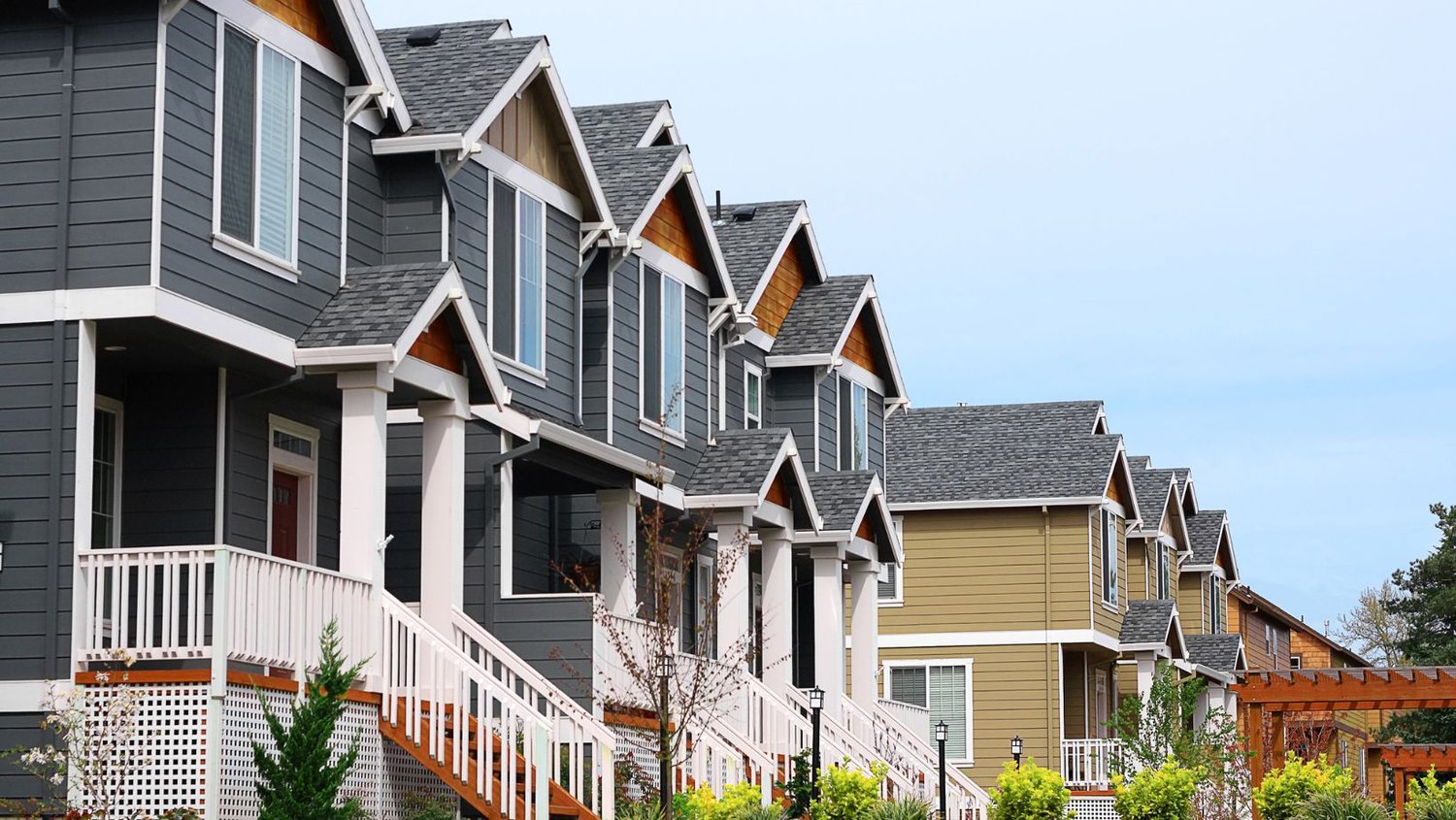 lineup of suburban houses